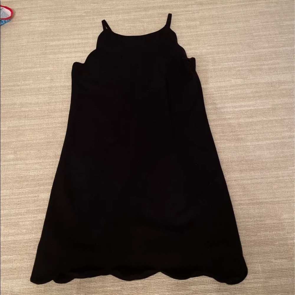 Bloomingdales aqua mini scallop dress